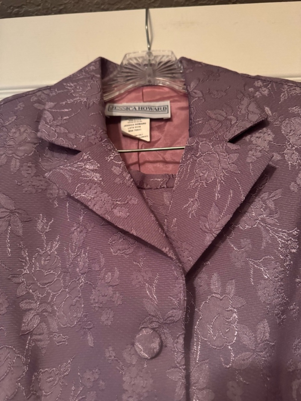 NWT Jessica Howard Sz 8 Lavender Floral Jacquard Blazer & Skirt Set - Picture 3 of 11